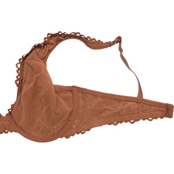 3/$25 ❥ Aerie Lace Unlined Demi-Cup Bra Soft Rust Orange 34D - Picture 7 of 9
